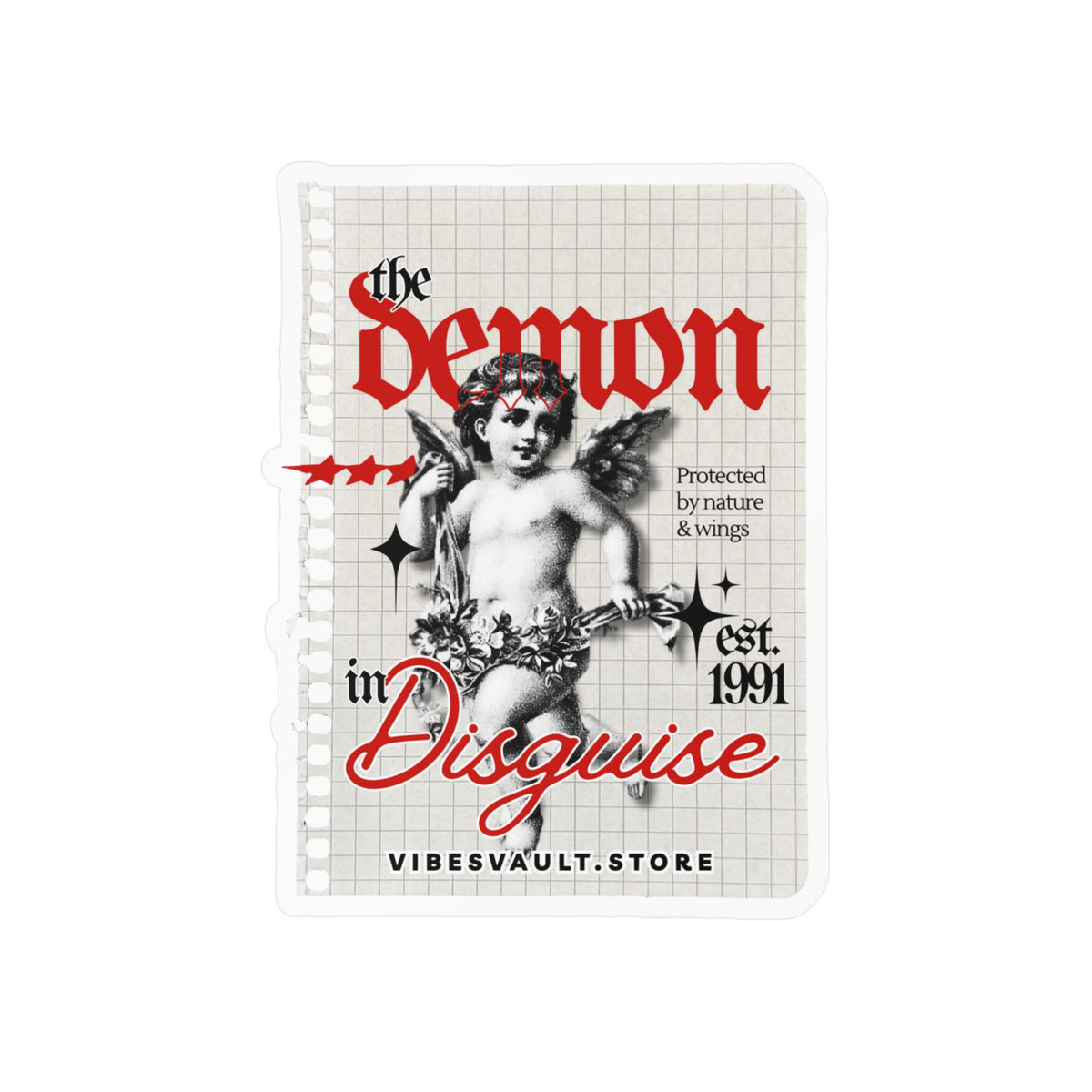 The Demon in Disguise Kiss-Cut Vinyl Sticker — Halloween 2026