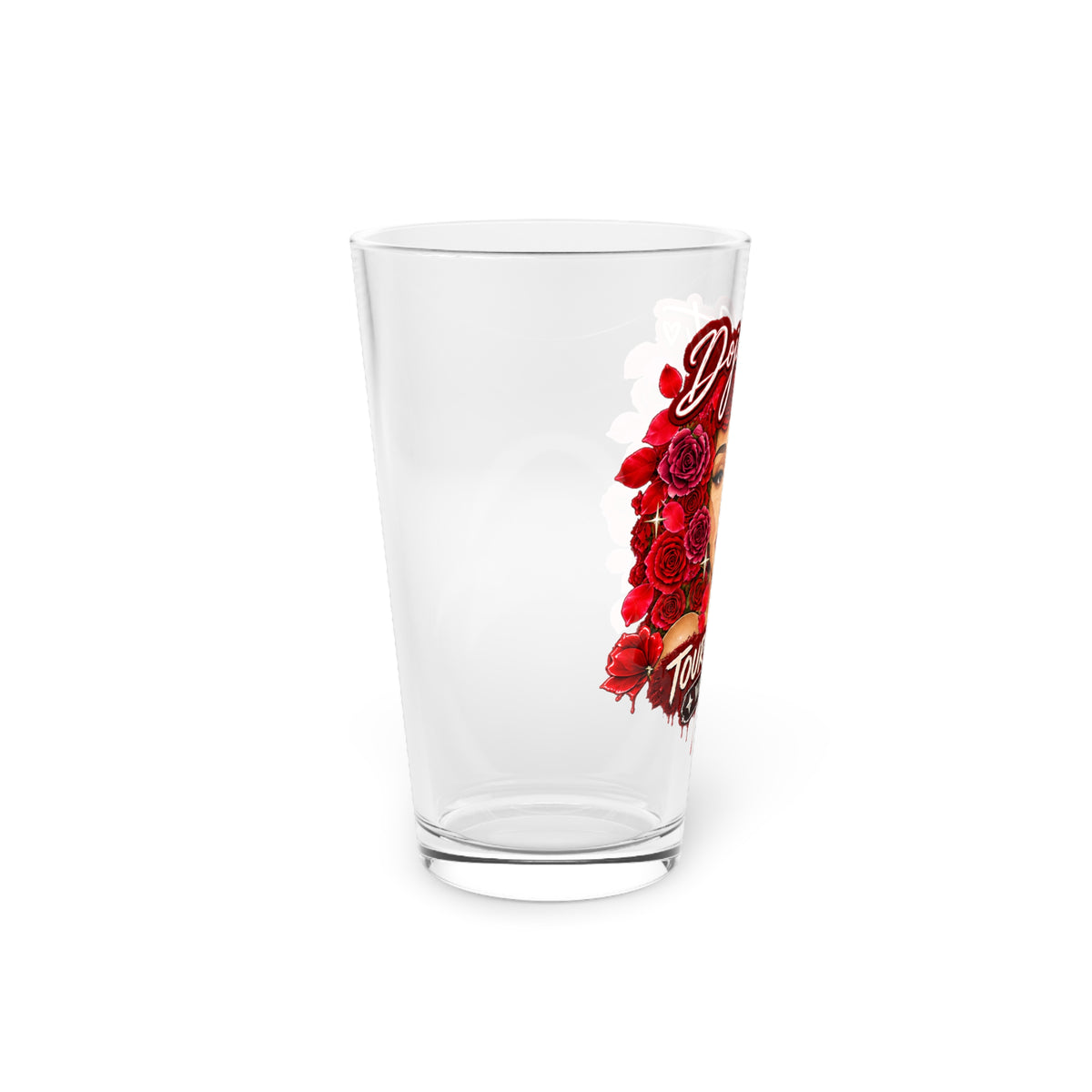 Rose Mosaic Portrait Pint Glass 16oz