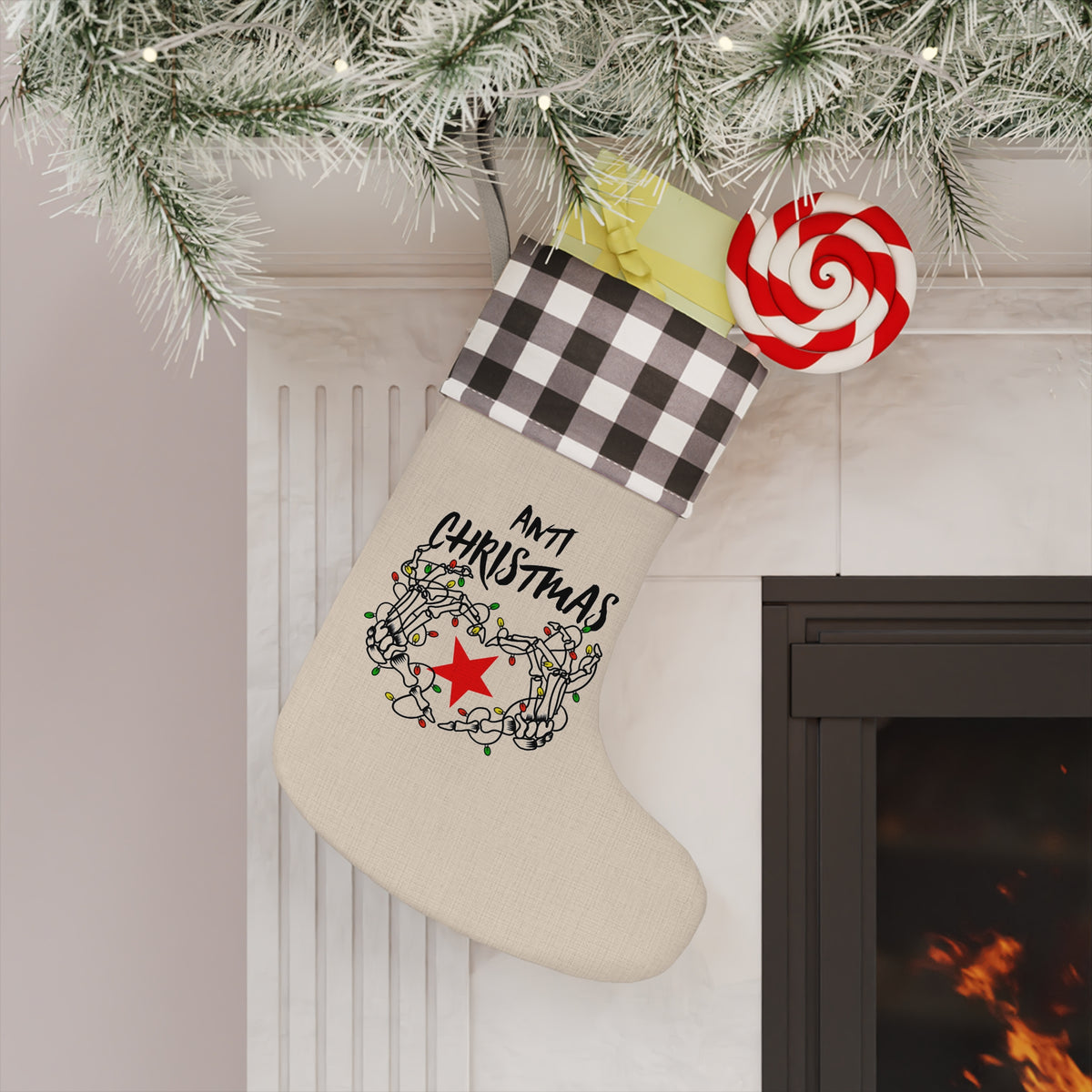 HOLIDAY Skeleton Heart Christmas Stocking