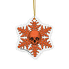 Orange Skull Snowflake Christmas Ornament 1pc, 3pcs, 5pcs, or 10pcs