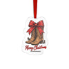 Merry Christmas Cowboy Boots Custom Cut Acrylic Ornament