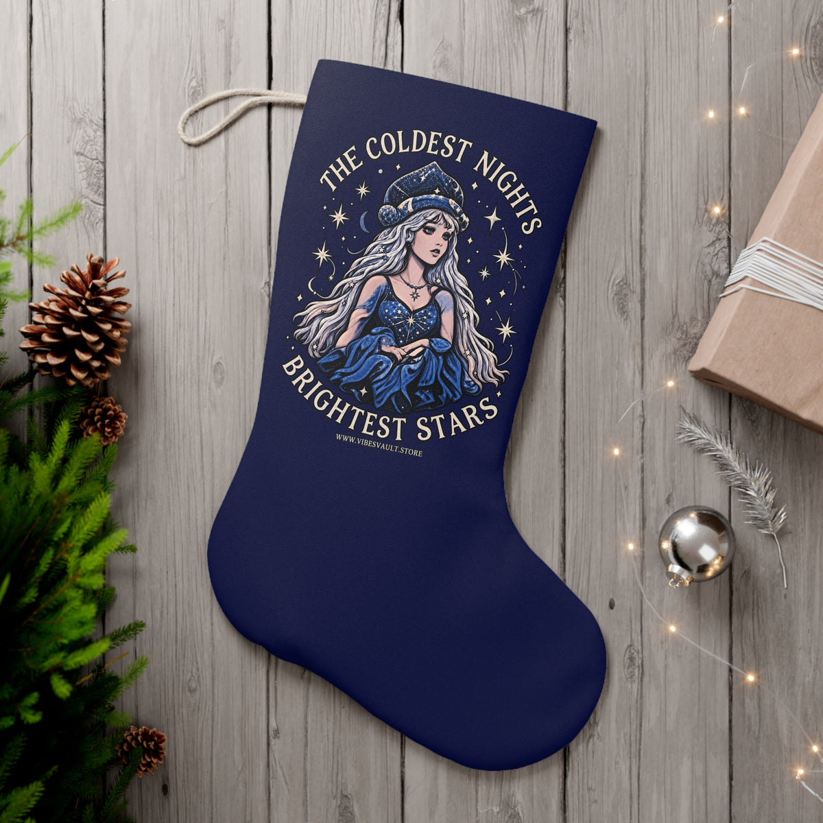 HOLIDAY Coldest Nights Brightest Stars Santa Stocking