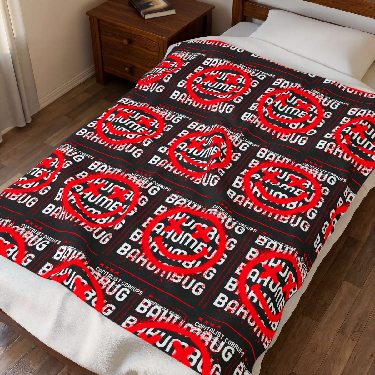 Bah Humbug Funny Meme Velveteen Plush Blanket
