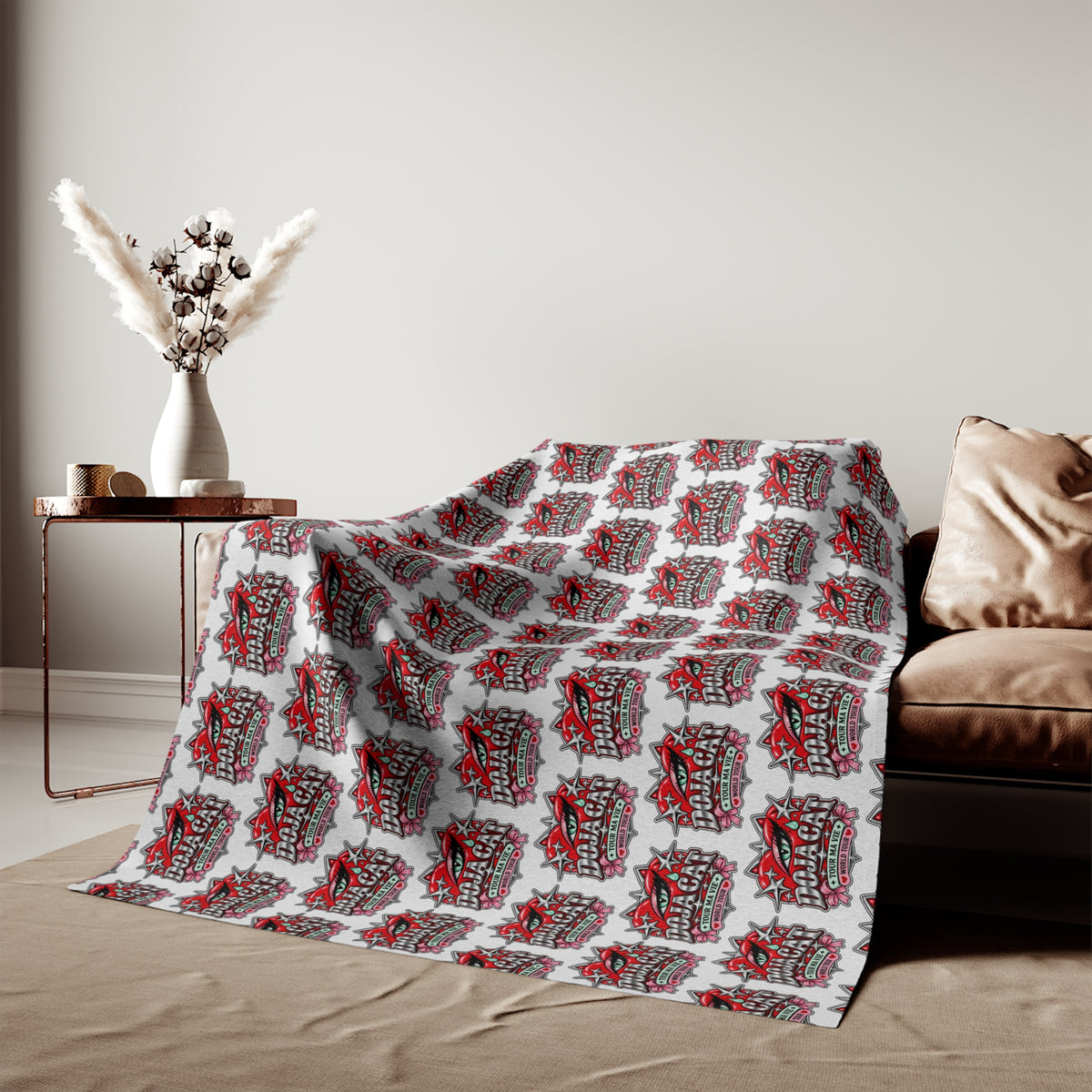 Red Heart Chrome Eye Sweatshirt Blanket
