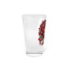 Red Roses Chrome Portrait Pint Glass 16oz
