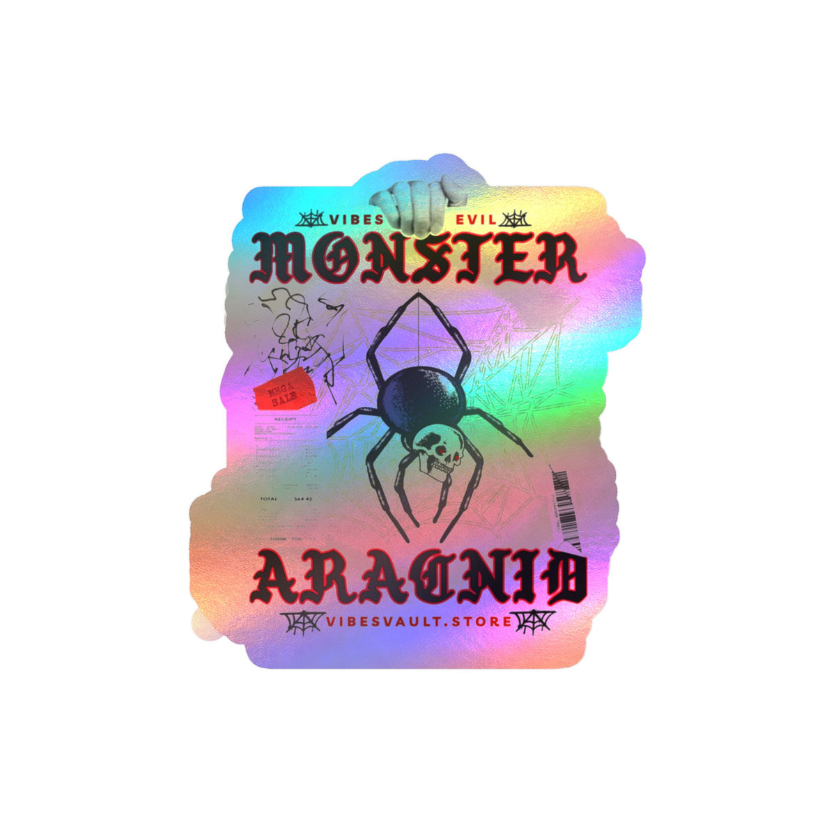 Monster Arachnid Kiss-Cut Vinyl Sticker — Gothic Spider Decal — Halloween 2026