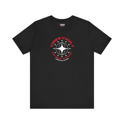 Vibes Vault Logo Unisex Graphic T-Shirt with Globe Stars