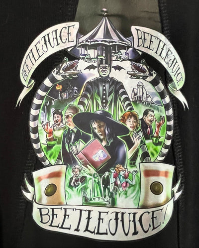 Jewel-Embellished Beetlejuice Black Pullover Sweater