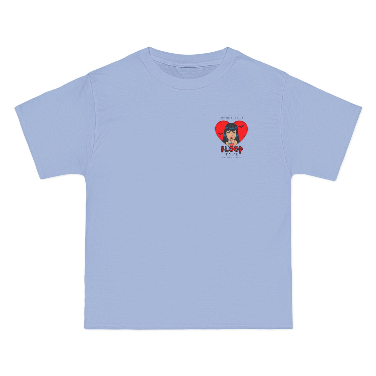 T-Shirt — "You Know My Blood Type" Retro Vampire Heart Graphic Tee