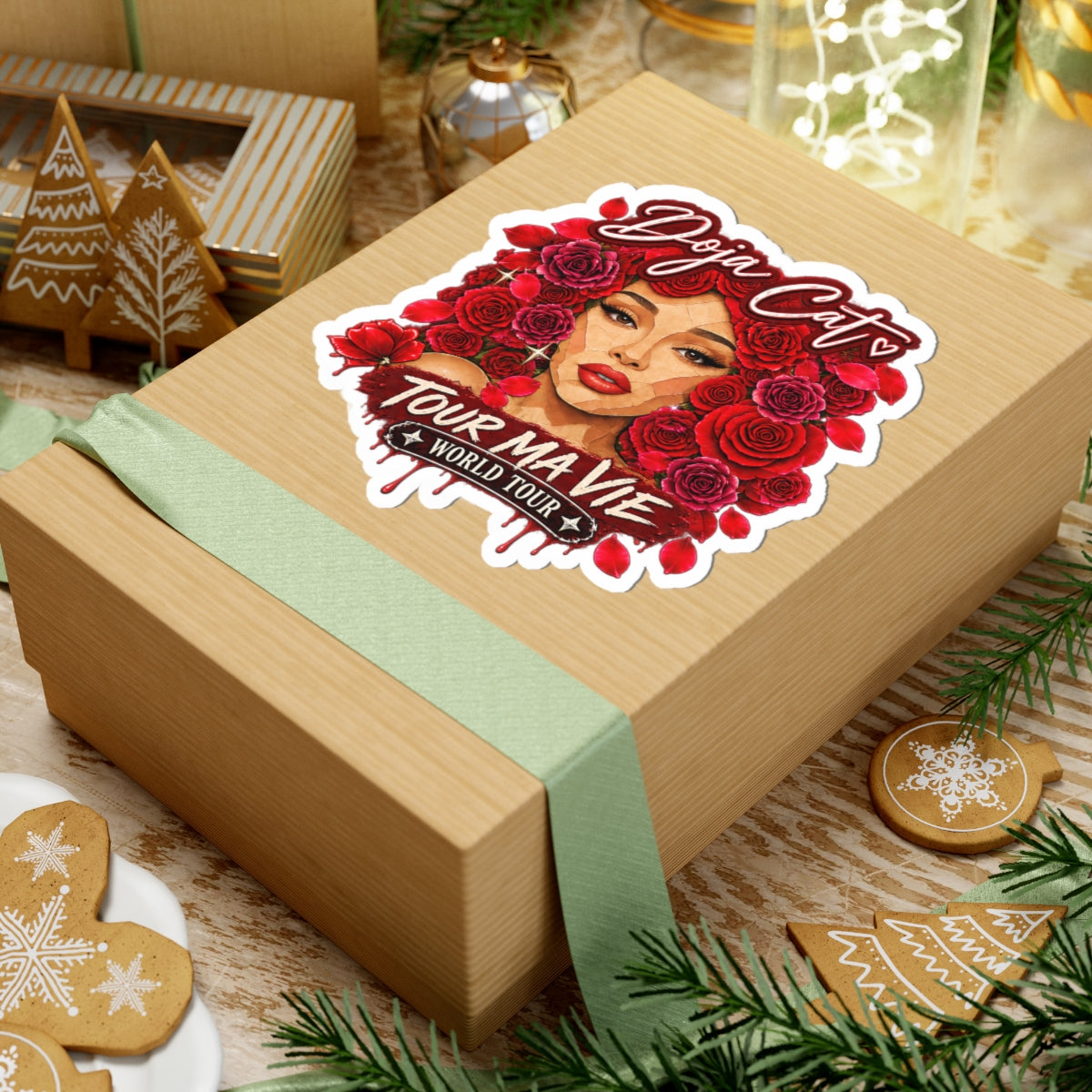 Rose Mosaic Portrait Kiss-Cut Stickers
