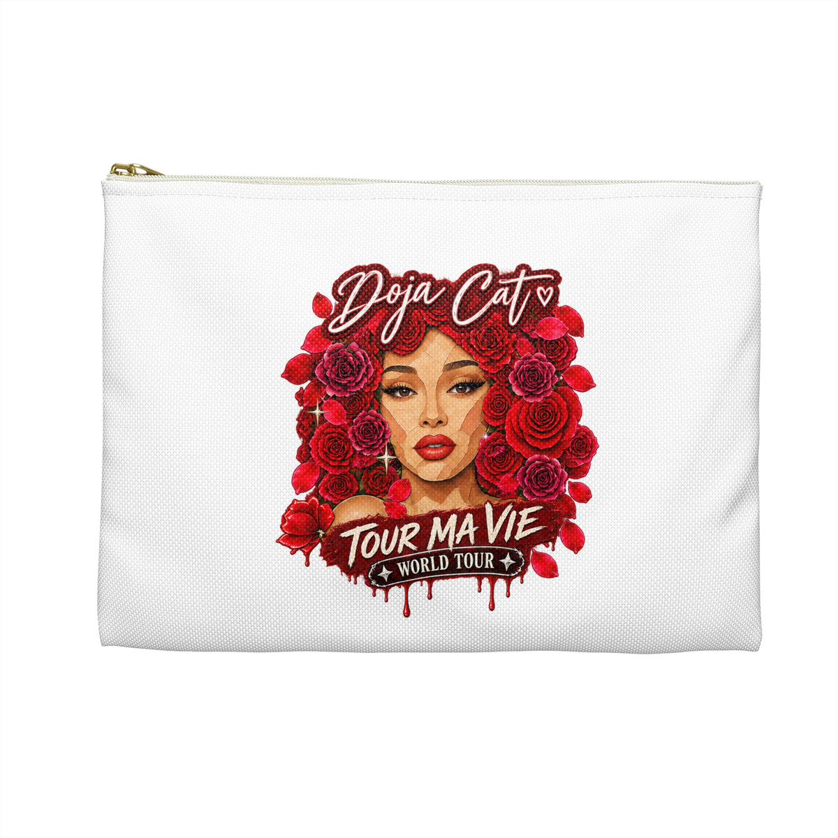Rose Mosaic Portrait Accessory Pouch