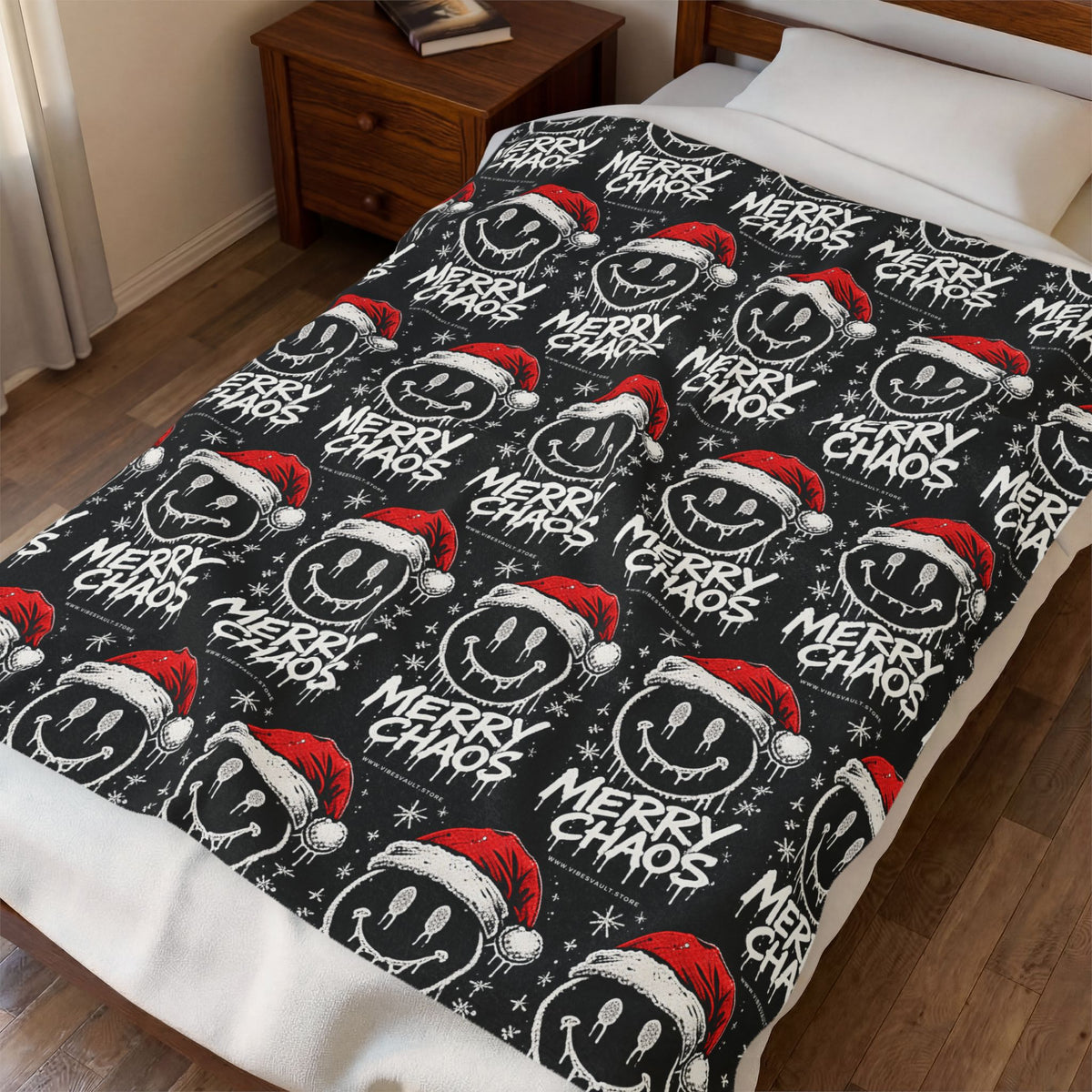 Merry Chaos Christmas Velveteen Plush Blanket
