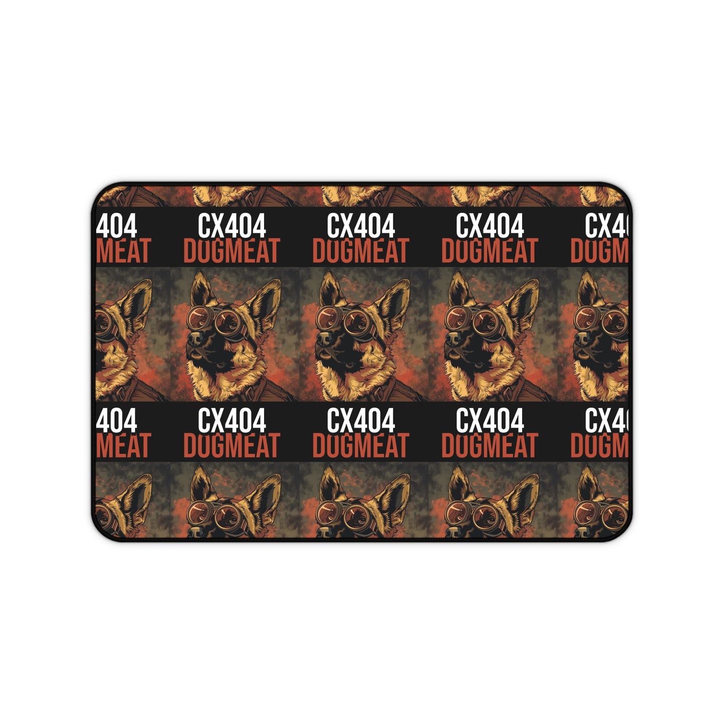 Retro 'CX404 DOGMEAT' Dog Desk Mat — Vintage Aviator Pet Art Mousepad
