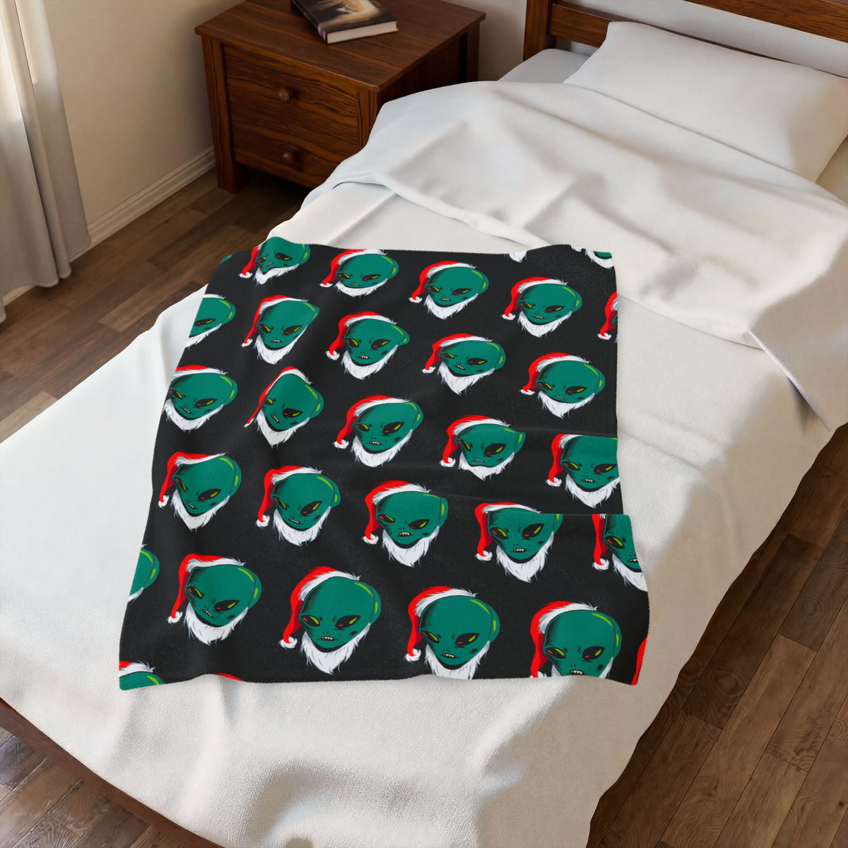 Christmas Alien Velveteen Plush Blanket
