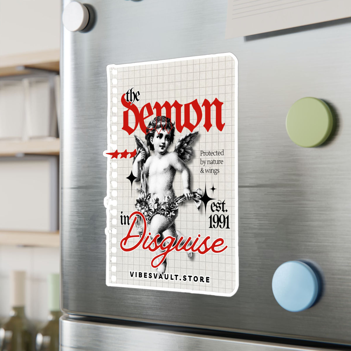 The Demon in Disguise Kiss-Cut Vinyl Sticker — Halloween 2026