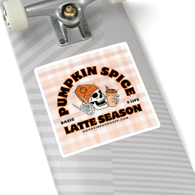 Skeleton Pumpkin Spice Latte Stickers Orange