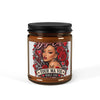 Red Roses Chrome Portrait Amber Jar Soy Candle