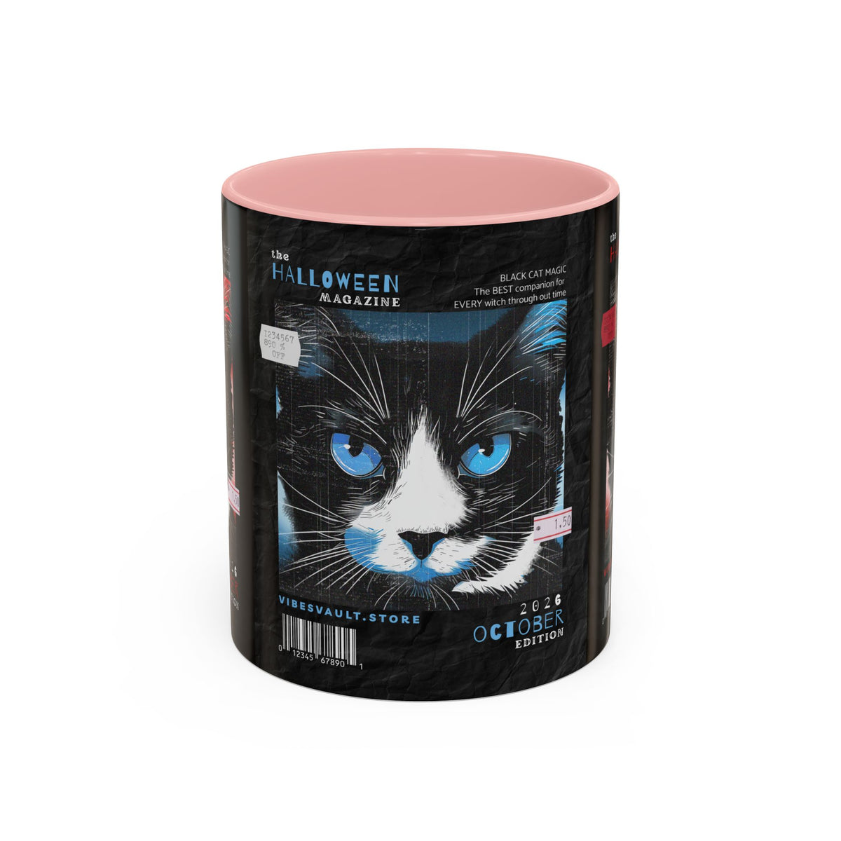 Halloween Cat Coffee Mug — Two-Tone Accent 11/15oz - Fall Halloween 2026