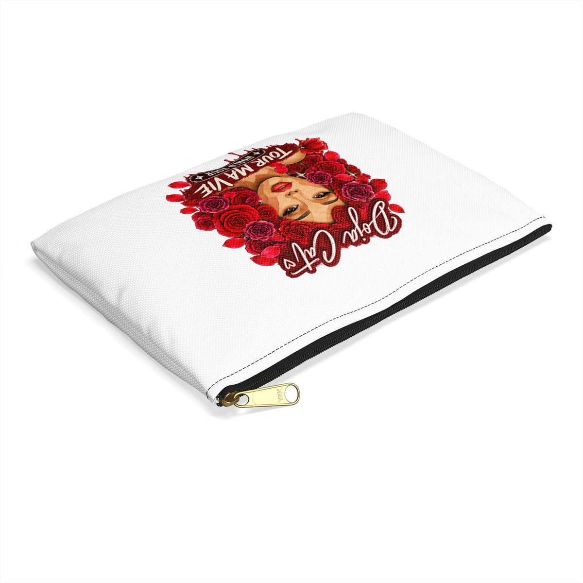 Rose Mosaic Portrait Accessory Pouch