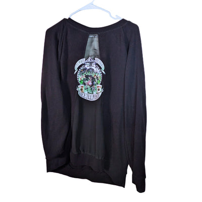 Jewel-Embellished Beetlejuice Black Pullover Sweater
