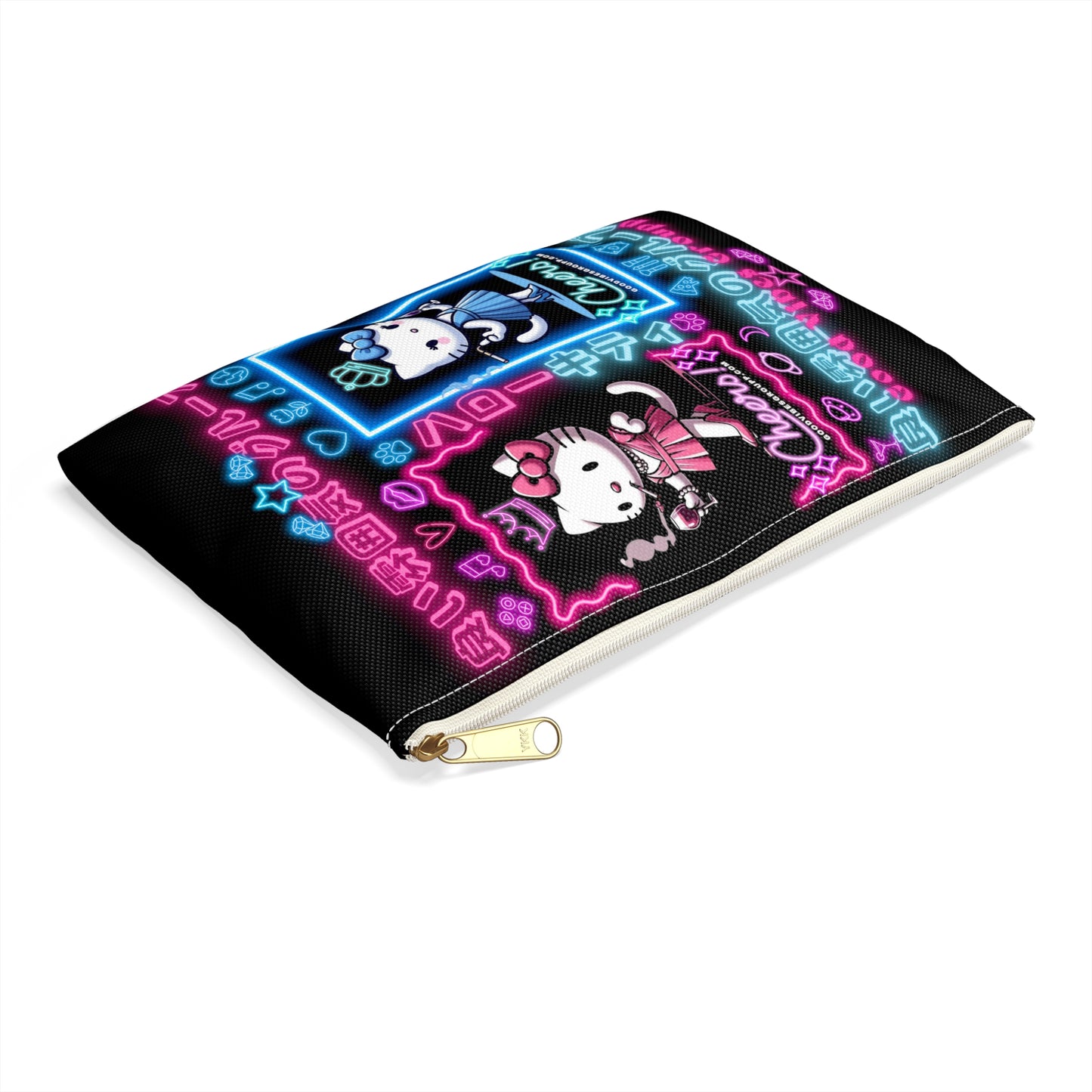 Neon Kitty Zip Bag