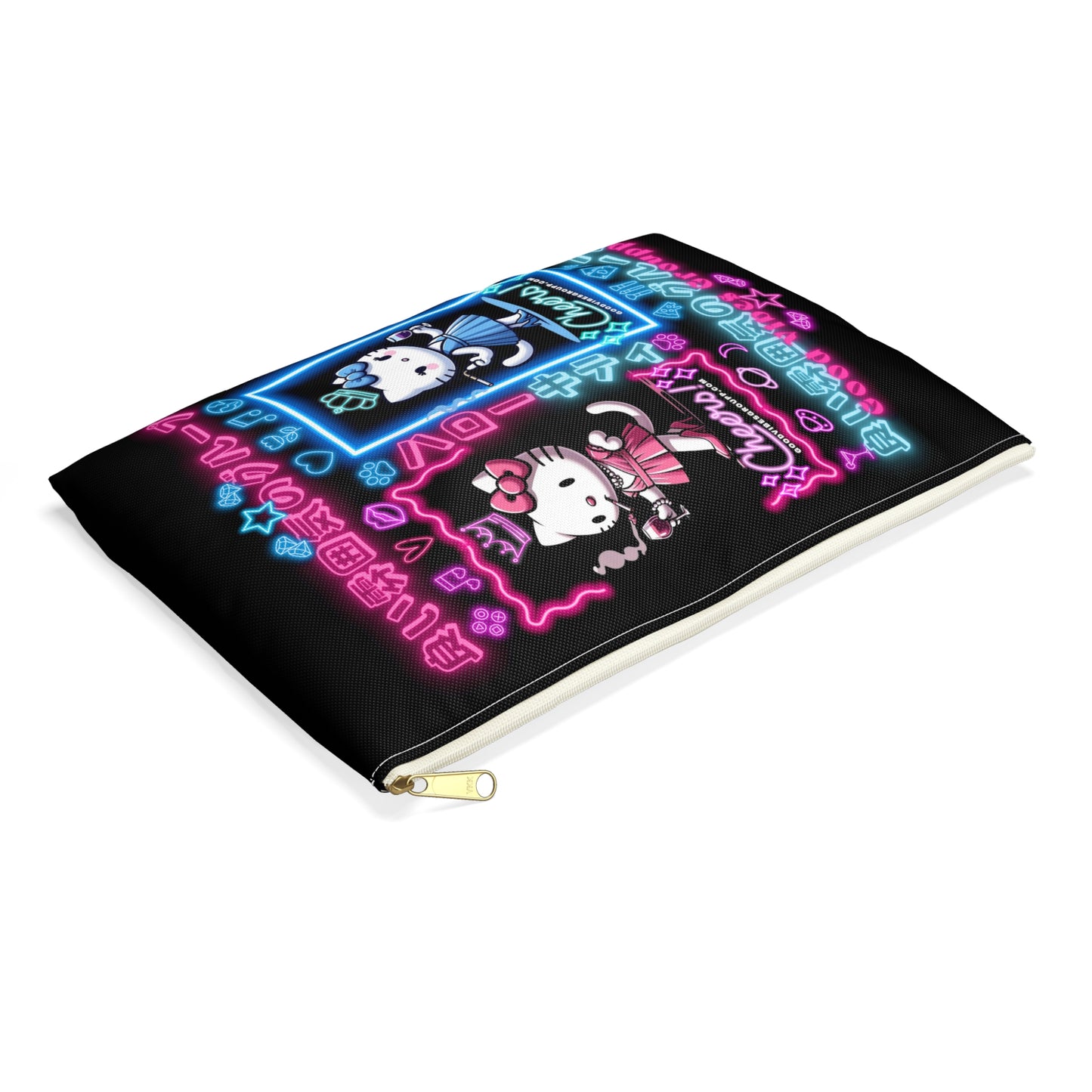 Neon Kitty Zip Bag