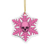 Pink Skull Snowflake Christmas Ornament 1pc, 3pcs, 5pcs, or 10pcs