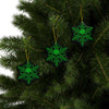 Green Black Skull Snowflake Christmas Ornament 1pc, 3pcs, 5pcs, or 10pcs