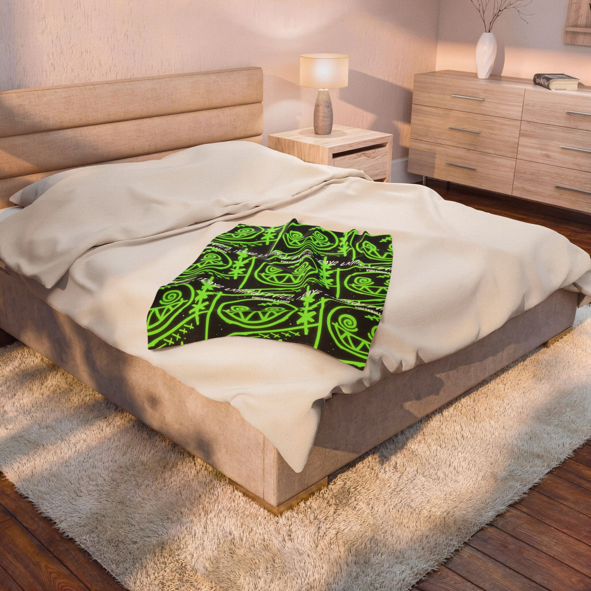 Neon Grin Velveteen Plush Blanket