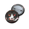 Black Halloween Cat with Red Evil Eyes - Pin Button Badge - Fall 2026