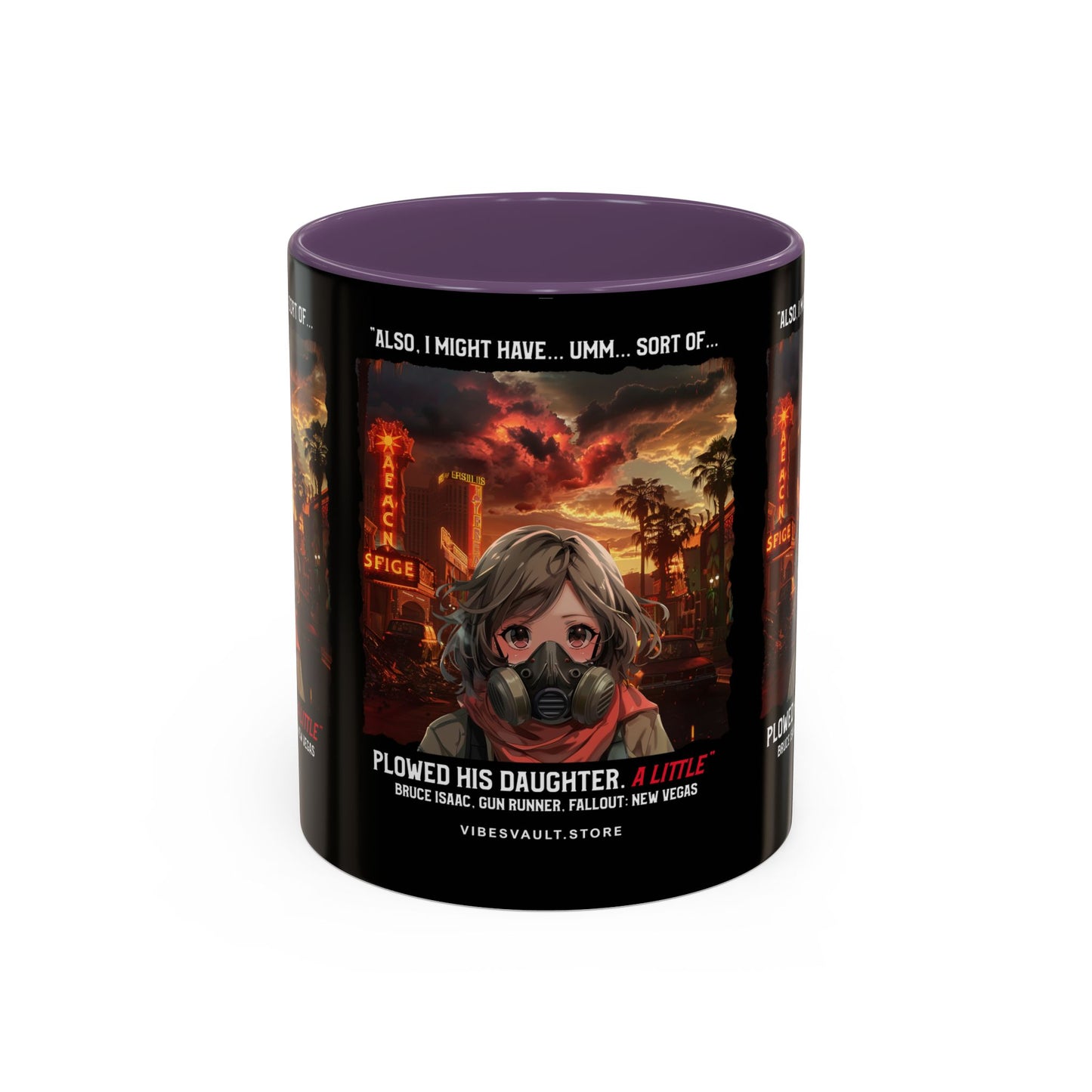 Post-Apocalyptic Anime Coffee Mug — 'Also, I Might Have...Umm...Sort Of' Gas Mask Girl