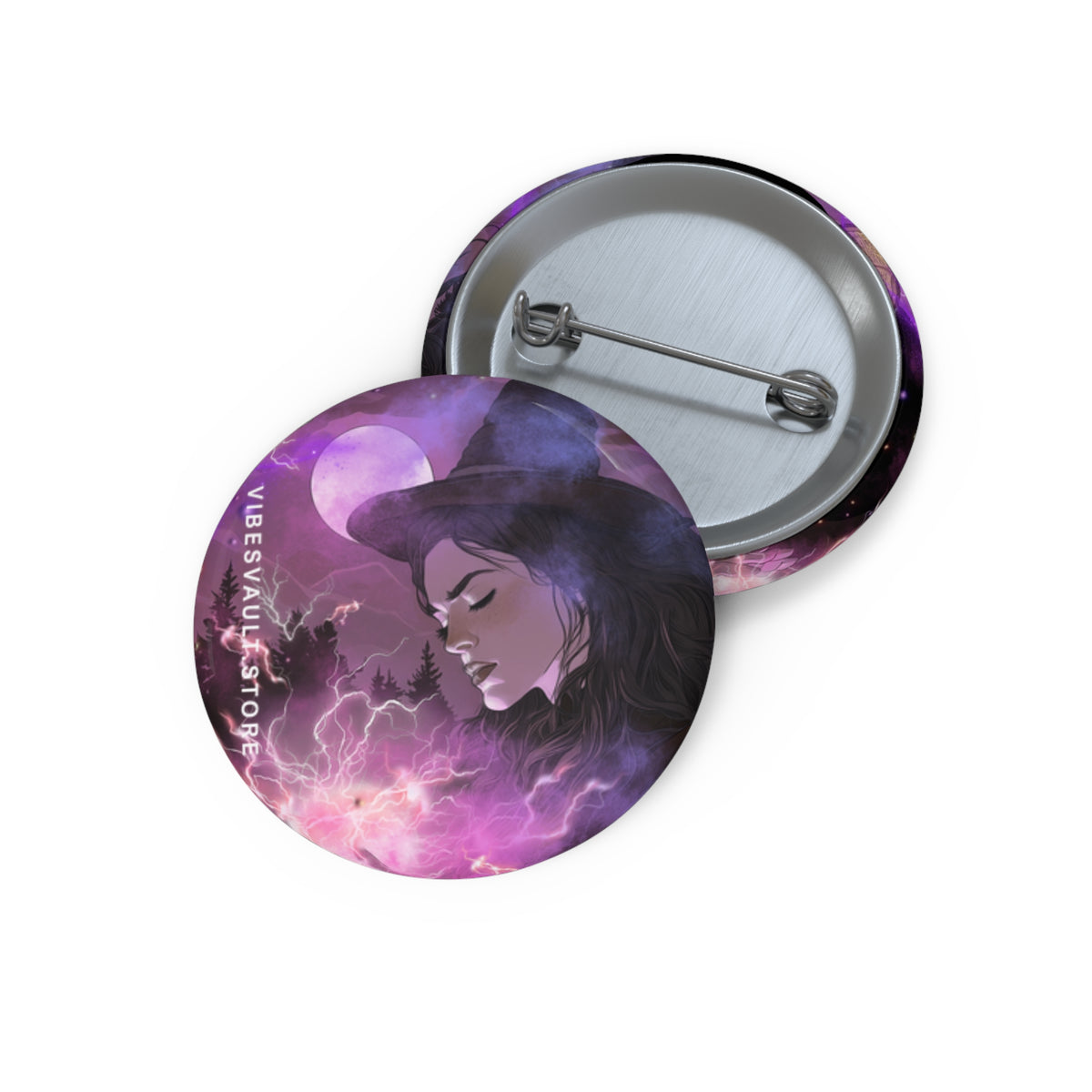 Witch Full Moon Pin - Magic Button Badge - Fall Halloween 2026