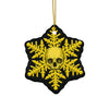 Black Yellow Skull Snowflake Christmas Ornament 1pc, 3pcs, 5pcs, or 10pcs