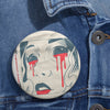 Scary Face Magic Tears Button Badge - Fall Halloween 2026
