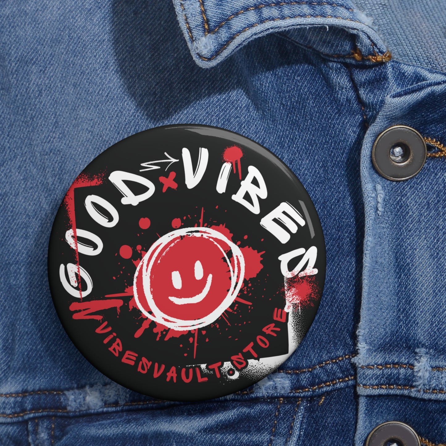 Smile Good Vibes Pin Button