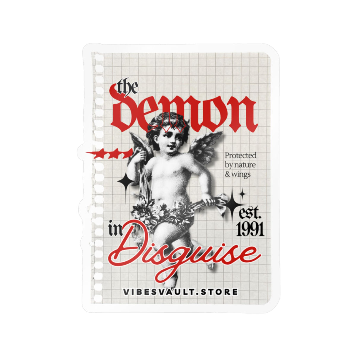 The Demon in Disguise Kiss-Cut Vinyl Sticker — Halloween 2026