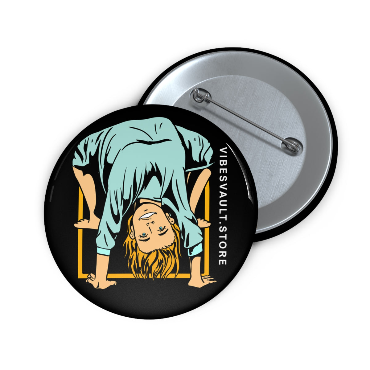 Hallloween Yoga Class Pin- Possesed Work Out - Scary Button Badge - Fall Halloween 2026