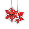 Light Red Skull Snowflake Christmas Ornament 1pc, 3pcs, 5pcs, or 10pcs