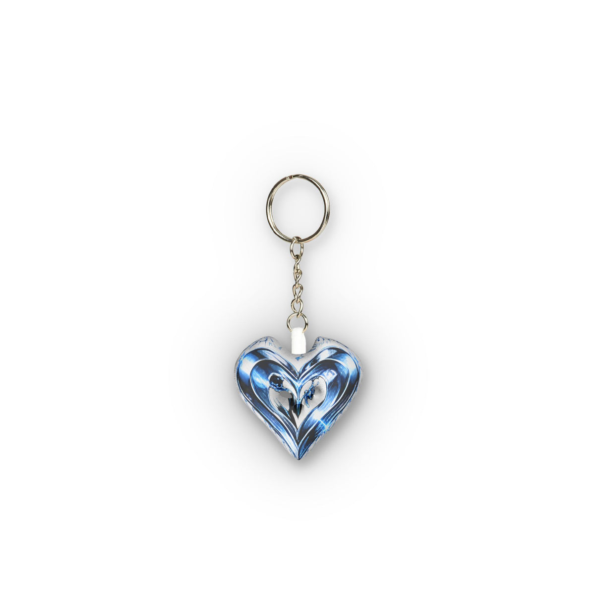 Blue Swirl Heart Plush Keychain — Custom Mini Shape Accessory