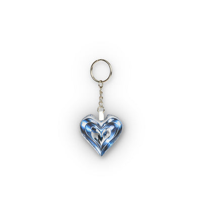 Blue Swirl Heart Plush Keychain — Custom Mini Shape Accessory