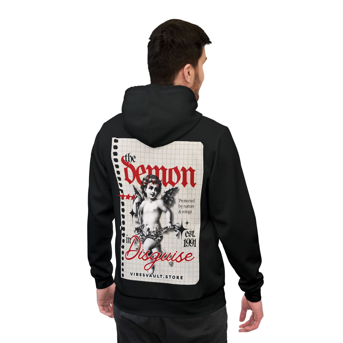 Demon in Disguise Hoodie – Vintage Cherub Graphic Athletic Pullover