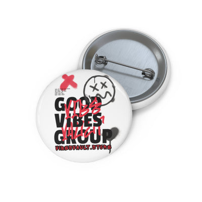 Good Vibes Group Vibes Vault Logo Pin Button