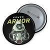 Power Armor Pin Button — Fallout-Inspired Retro Game Helmet Badge