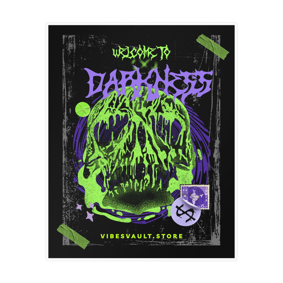Welcome to Darkness Skull Kiss-Cut Vinyl Decal- Street Vibes — Halloween 2026