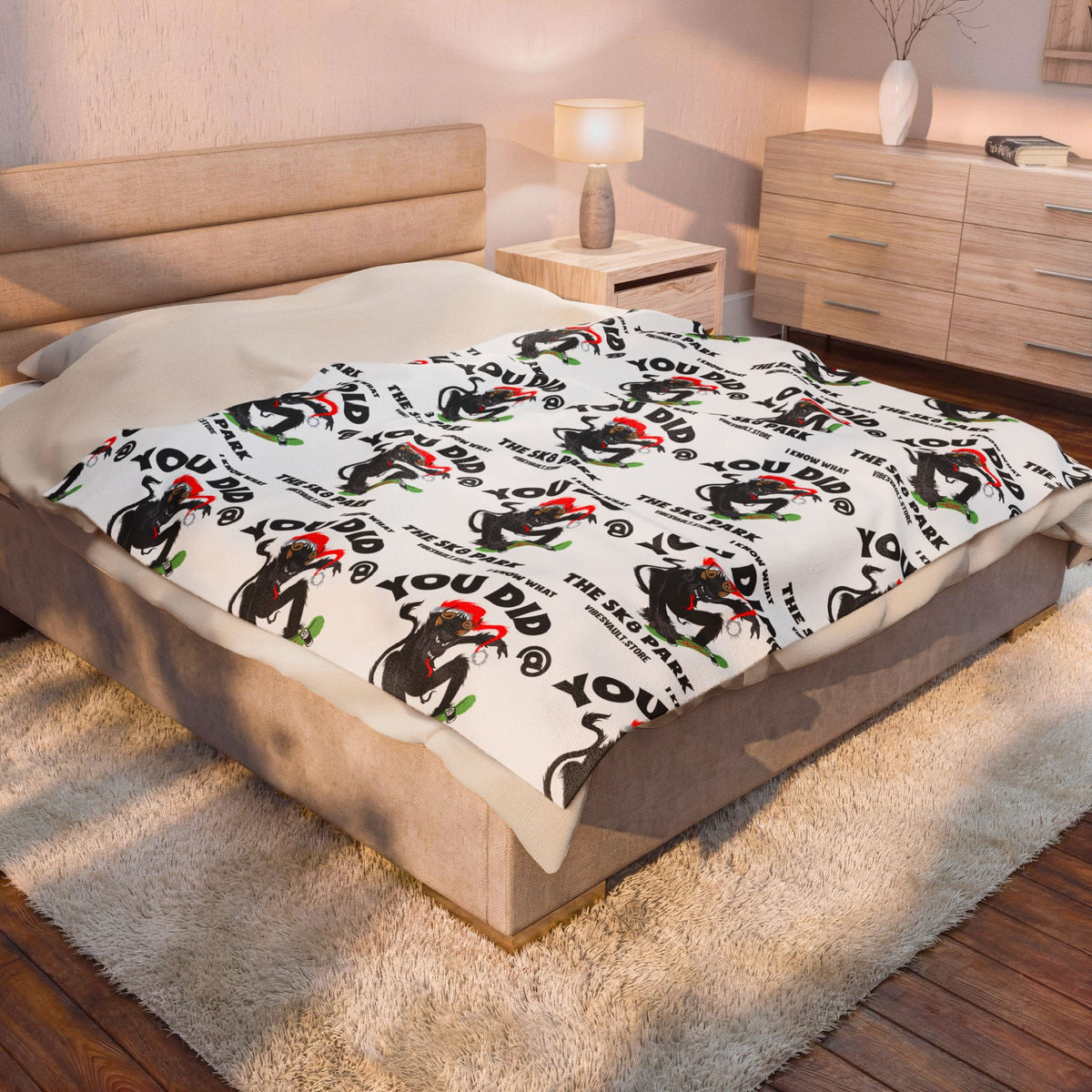 HOLIDAY Skateboarding Krampus Velveteen Plush Blanket