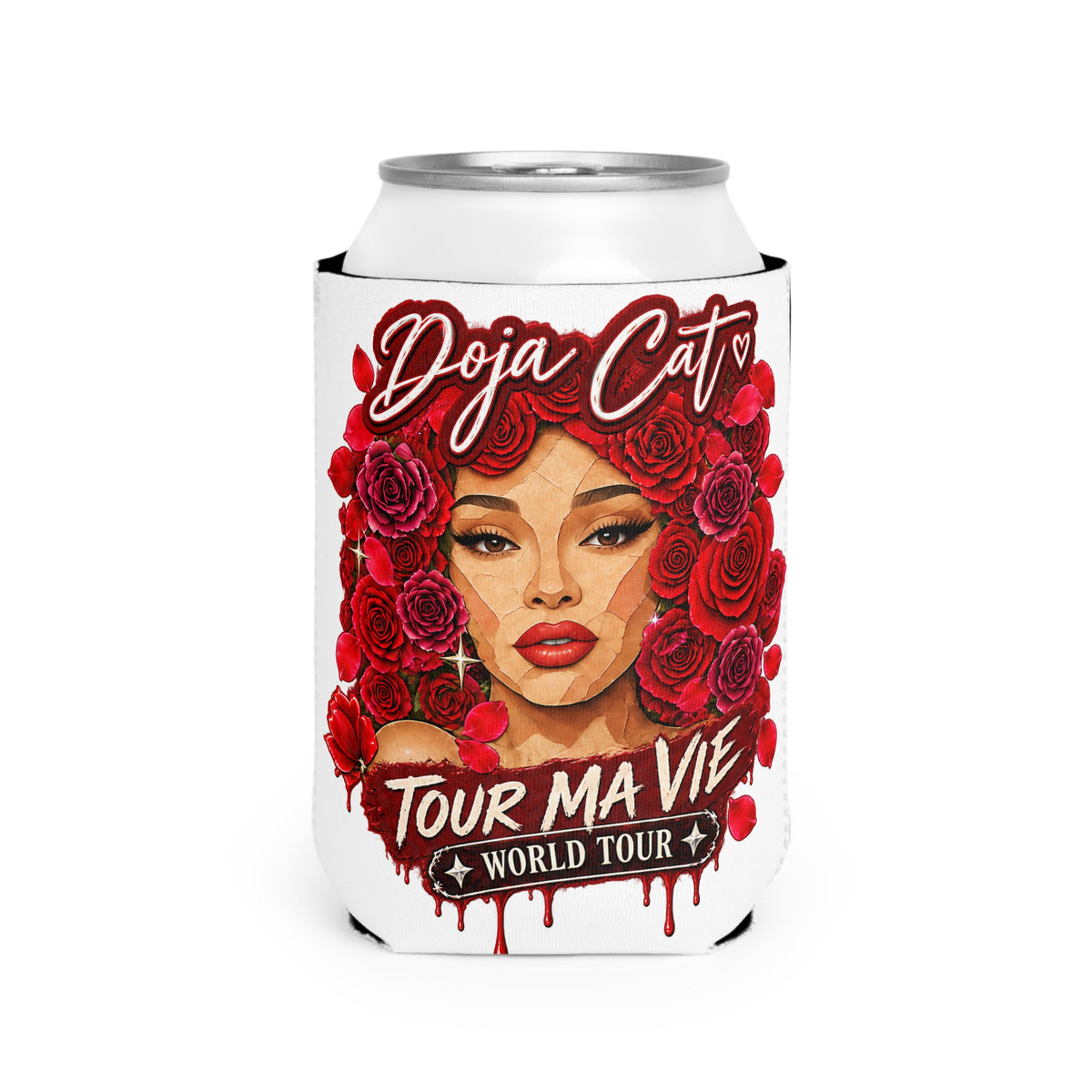 Rose Mosaic Portrait Can Cooler Sleeve