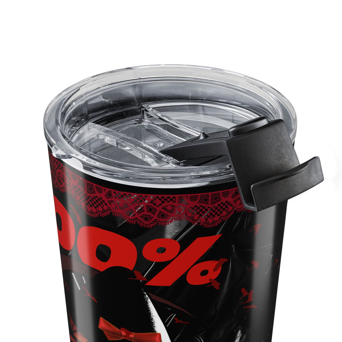 20oz Red & Black 100% THAT WITCH Tumbler — 10% Cup Graphic Travel Mug— Halloween 2026