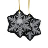 Black Gray Goth Skull Snowflake Christmas Ornament 1pc, 3pcs, 5pcs, or 10pcs