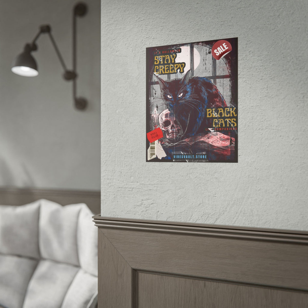Stay Creepy Halloween Cat Poster - Black Cat Magic October Fall 2026