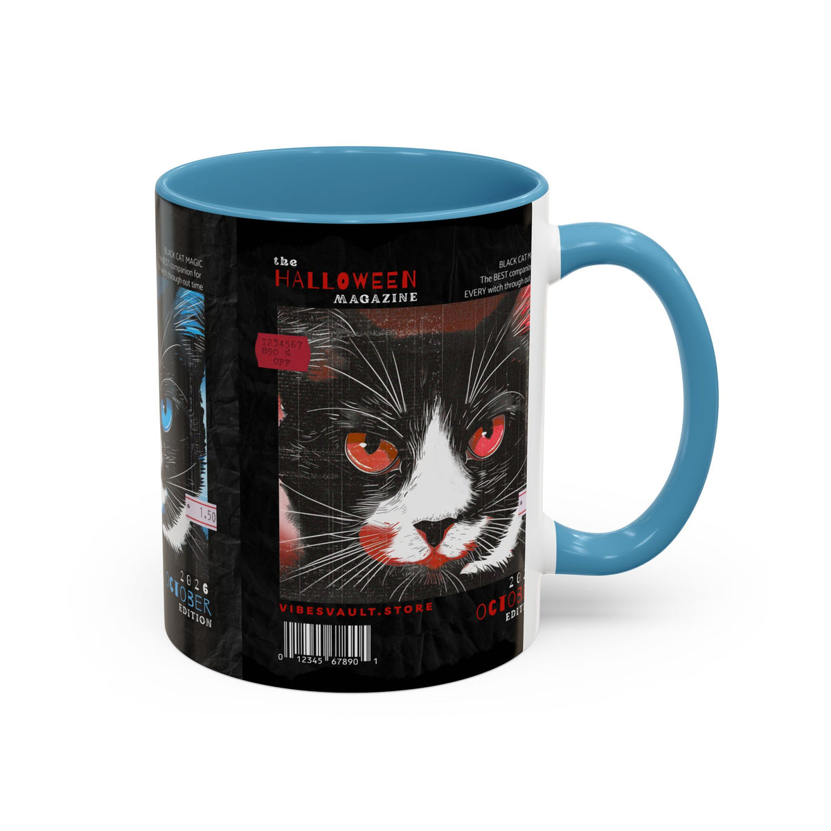 Halloween Cat Coffee Mug — Two-Tone Accent 11/15oz - Fall Halloween 2026
